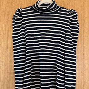 NWT - Veronica Beard Navy & White Striped Turtleneck Top - Medium